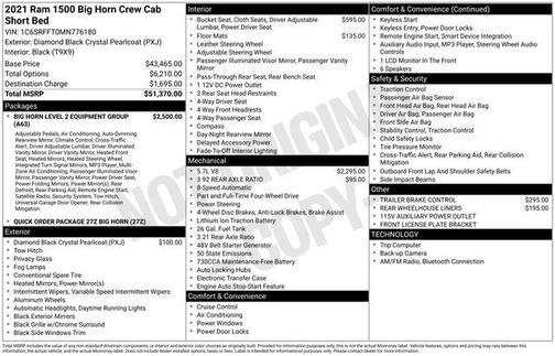 2021 RAM 1500 Big Horn