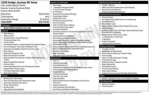 2020 Dodge Journey SE Value