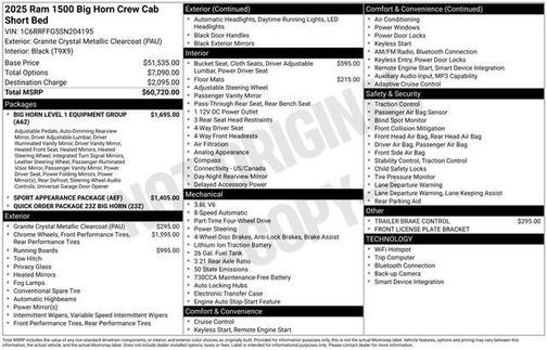 2025 RAM 1500 Big Horn/Lone Star
