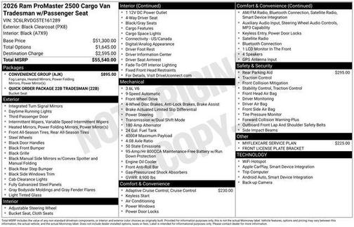 2026 RAM ProMaster 2500 High Roof