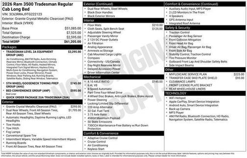 2026 RAM 3500 Tradesman