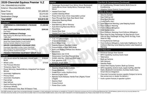 Chocolate Metallic 2020 Chevrolet Equinox Premier w/1LZ