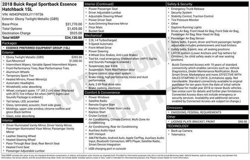 2018 Buick Regal Sportback Essence