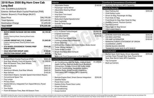 2018 RAM 3500 Big Horn