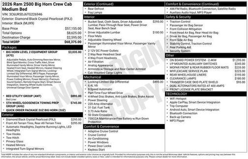 2026 RAM 2500 Big Horn