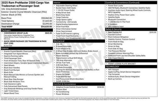 2025 RAM ProMaster 2500 High Roof