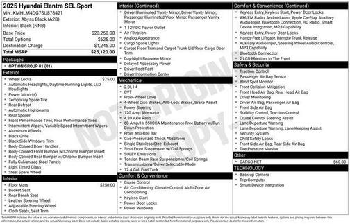 Black 2025 Hyundai ELANTRA SEL Sport