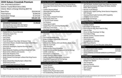 Crystal Black Silica 2020 Subaru Crosstrek Premium