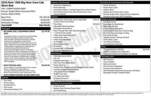2025 RAM 1500 Big Horn/Lone Star