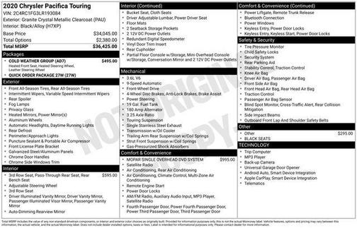 2020 Chrysler Pacifica Touring