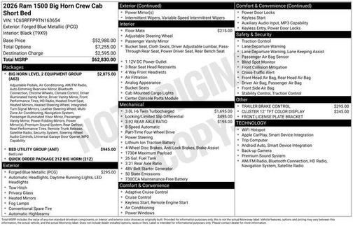2026 RAM 1500 Big Horn/Lone Star