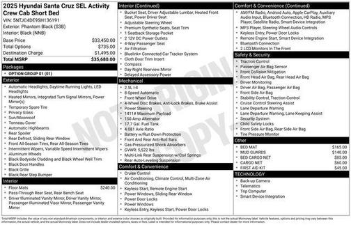 2025 Hyundai SANTA CRUZ SEL Activity