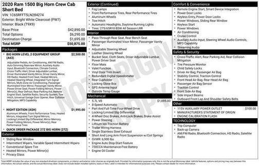 2020 RAM 1500 Big Horn