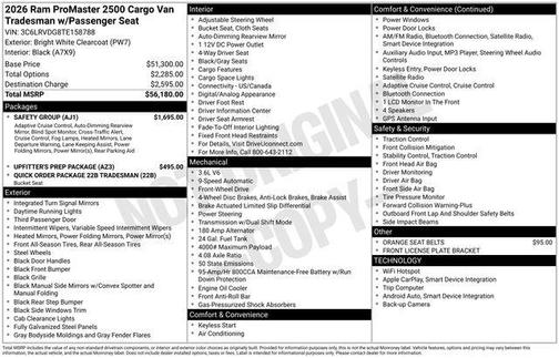 2026 RAM ProMaster 2500 High Roof