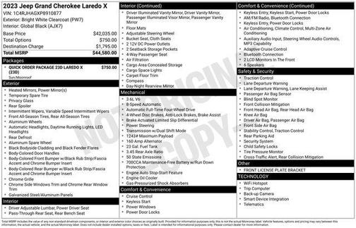 Bright White Clearcoat 2023 Jeep Grand Cherokee Laredo X