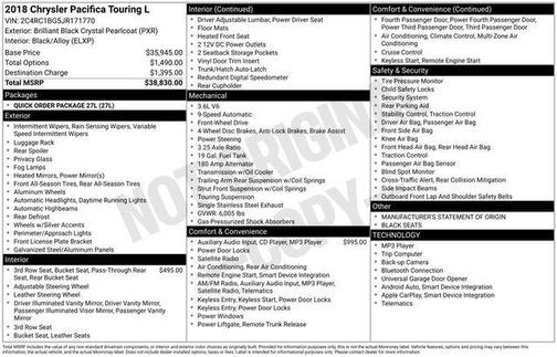 2018 Chrysler Pacifica Touring-L