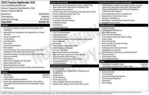 2023 Toyota Highlander XLE