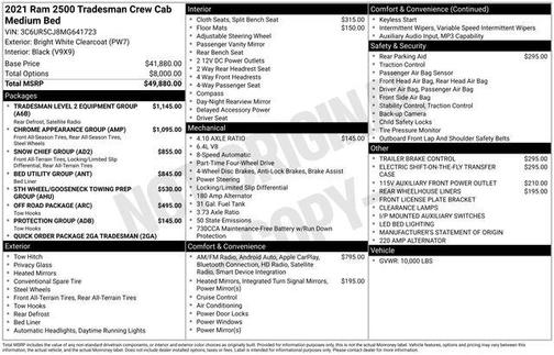 2021 RAM 2500 Tradesman