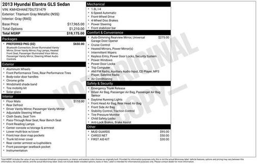 2013 Hyundai ELANTRA GLS