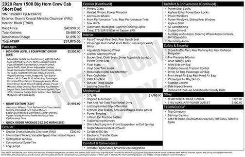 2020 RAM 1500 Big Horn