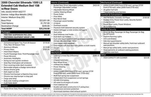 2000 Chevrolet Silverado 1500 LS Extended Cab