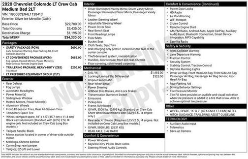 Silver Ice Metallic 2020 Chevrolet Colorado LT