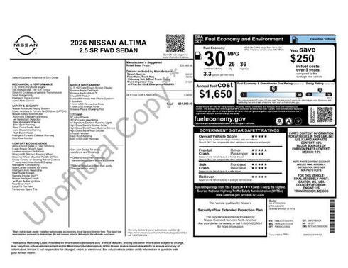 2026 Nissan Altima SR FWD