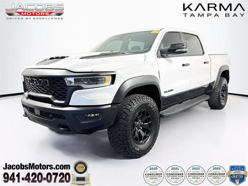 Bright White Clearcoat 2025 RAM 1500 RHO Crew Cab 4x4 5'7' Box