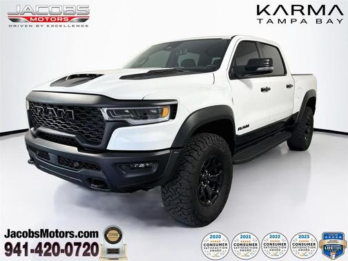 Bright White Clearcoat 2025 RAM 1500 RHO Crew Cab 4x4 5'7' Box