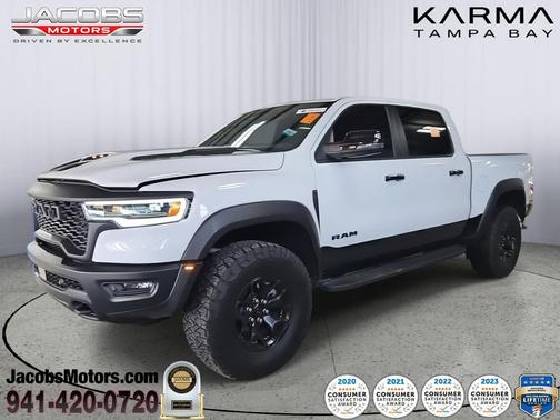 Bright White Clearcoat 2025 RAM 1500 RHO Crew Cab 4x4 5'7' Box