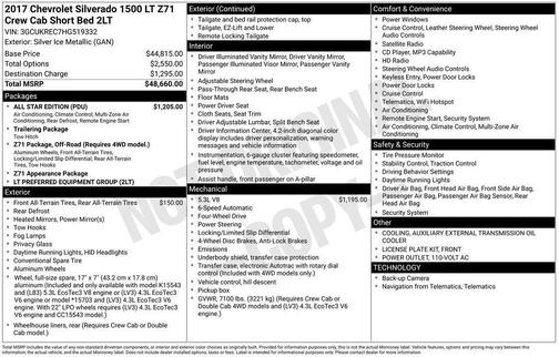 Silver Ice Metallic 2017 Chevrolet Silverado 1500 LT