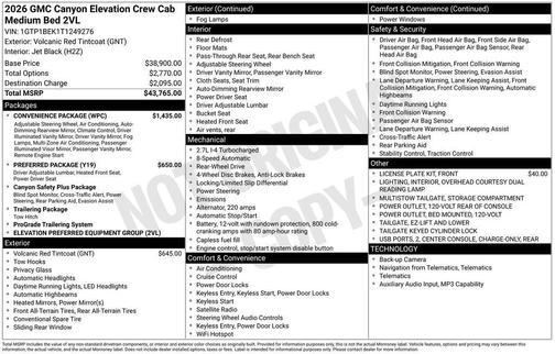 Volcanic Red 2026 GMC Canyon Elevation
