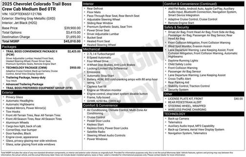 2025 Chevrolet Colorado Trail Boss