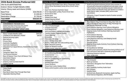 Ebony Twilight Metallic 2026 Buick Envista Preferred