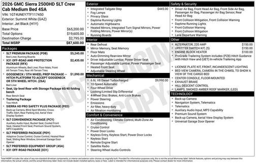 Summit White 2026 GMC Sierra 2500 SLT