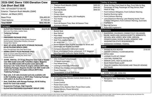 2026 GMC Sierra 1500 Elevation