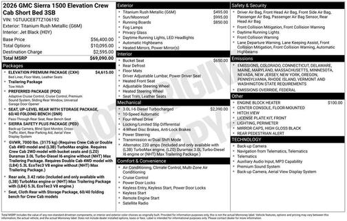 2026 GMC Sierra 1500 Elevation