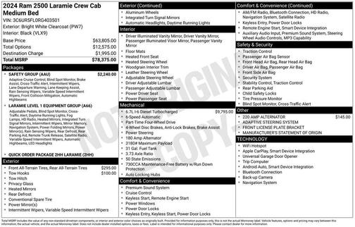 Bright White Clearcoat 2024 RAM 2500 Laramie