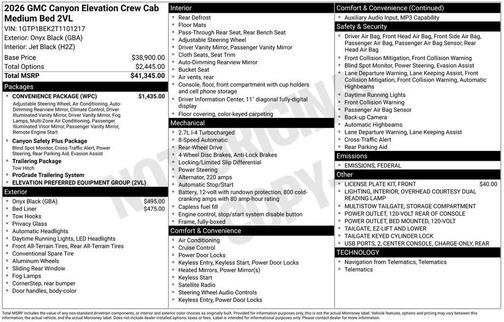 2026 GMC Canyon Elevation