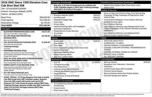 Metallic 2026 GMC Sierra 1500 Elevation