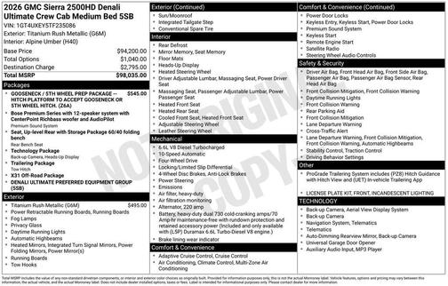 2026 GMC Sierra 2500 Denali Ultimate