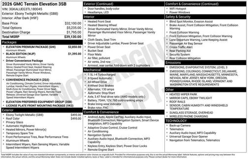 2026 GMC Terrain Elevation
