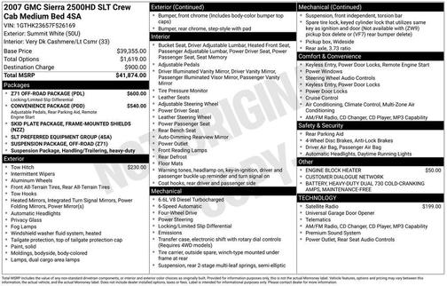 Summit White 2007 GMC Sierra 2500 SLT