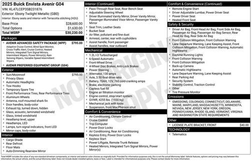 2025 Buick Envista Avenir