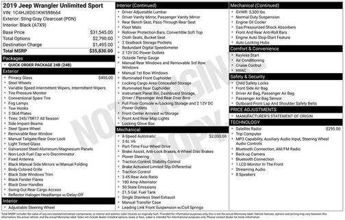 Sting Gray Clearcoat 2019 Jeep Wrangler Unlimited Sport