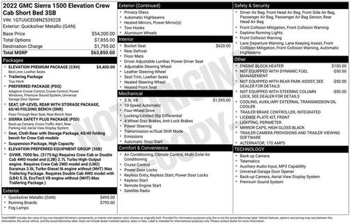 Quicksilver Metallic 2022 GMC Sierra 1500 Elevation