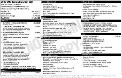 2026 GMC Terrain Elevation