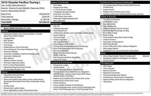 2018 Chrysler Pacifica Touring-L