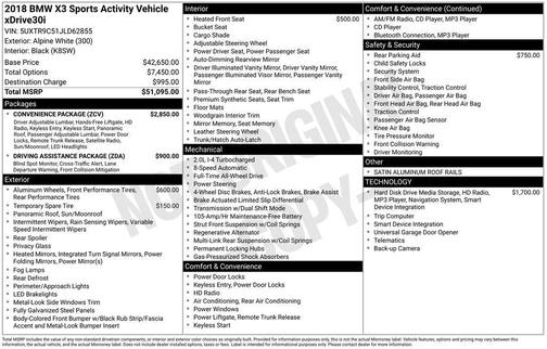 2018 BMW X3 xDrive30i