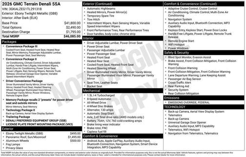 2026 GMC Terrain Denali